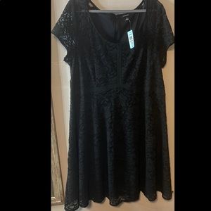 NWT TORRID SIZE 18 BLACK LACE SKATER DRESS